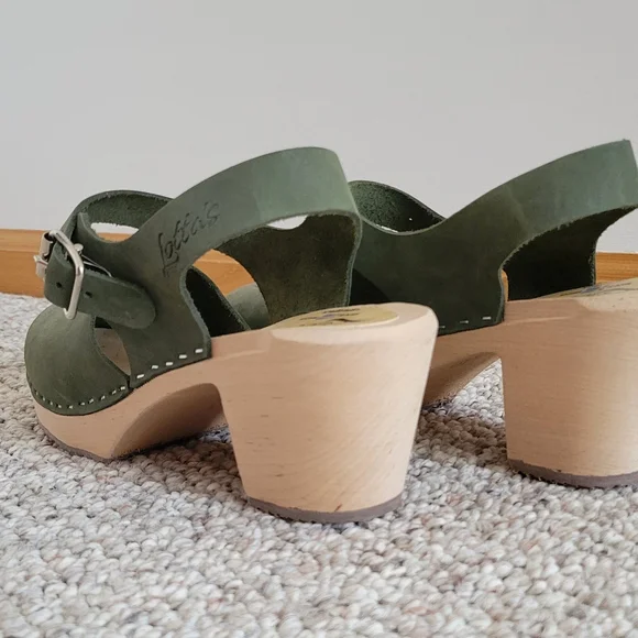 Olive Green Women's Clogs - Picture 5 of 9